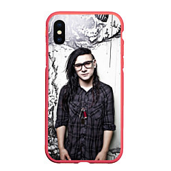 Чехол iPhone XS Max матовый Skrillex Boy, цвет: 3D-красный