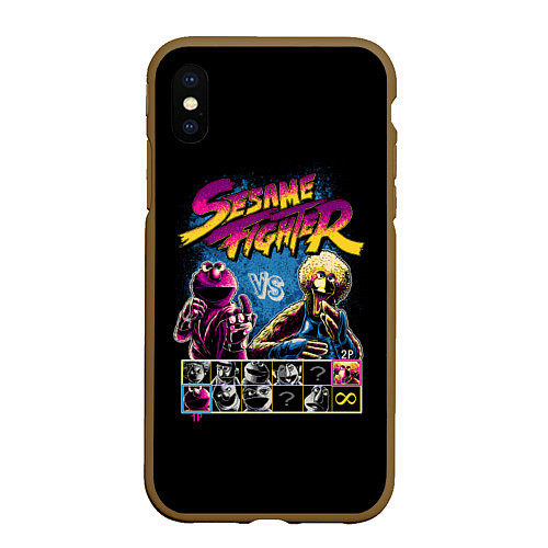 Чехол iPhone XS Max матовый Sesame Fighter / 3D-Коричневый – фото 1