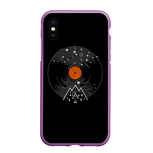 Чехол iPhone XS Max матовый Мелодия природы / 3D-Фиолетовый – фото 1