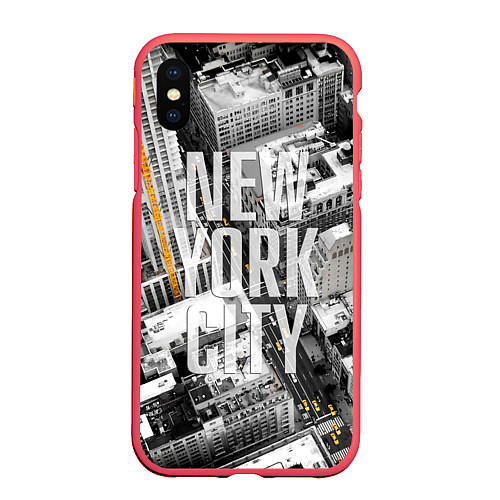 Чехол iPhone XS Max матовый New York City / 3D-Красный – фото 1