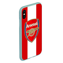 Чехол iPhone XS Max матовый Arsenal FC: Red line, цвет: 3D-мятный — фото 2