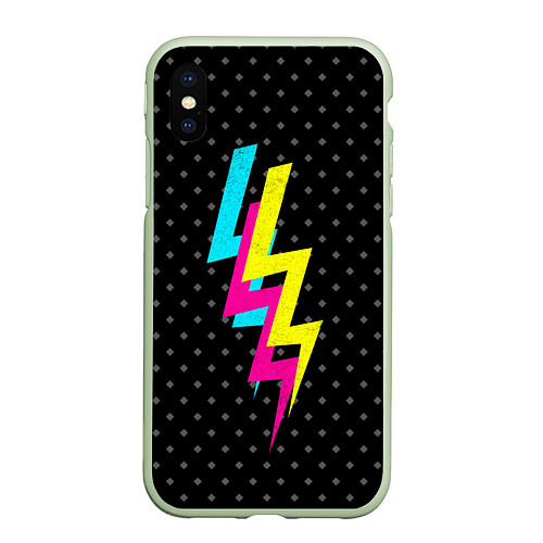 Чехол iPhone XS Max матовый Electrico / 3D-Салатовый – фото 1