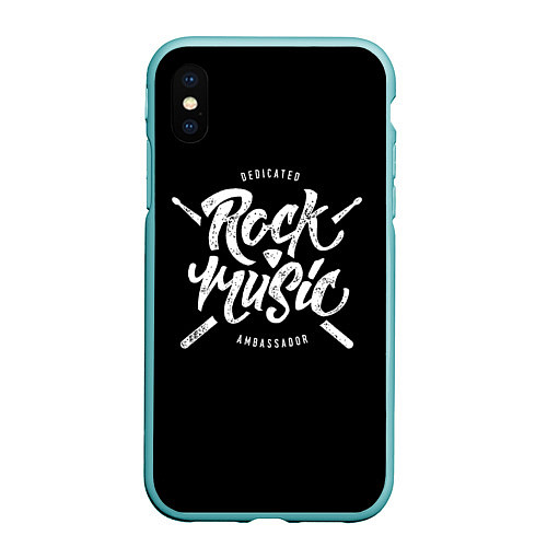 Чехол iPhone XS Max матовый Rock Music / 3D-Мятный – фото 1