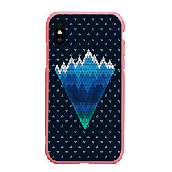 Чехол iPhone XS Max матовый Геометрические горы, цвет: 3D-баблгам