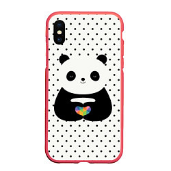 Чехол iPhone XS Max матовый Любовь панды