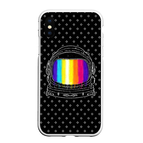 Чехол iPhone XS Max матовый Цветной астронавт / 3D-Белый – фото 1