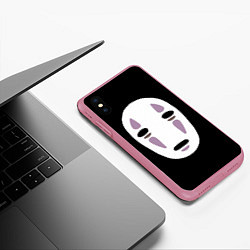 Чехол iPhone XS Max матовый Маска безликого, цвет: 3D-малиновый — фото 2