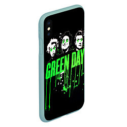 Чехол iPhone XS Max матовый Green Day: Acid eyes, цвет: 3D-мятный — фото 2
