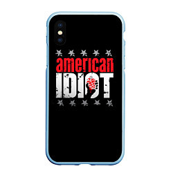 Чехол iPhone XS Max матовый Green Day: American idiot, цвет: 3D-голубой