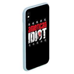 Чехол iPhone XS Max матовый Green Day: American idiot, цвет: 3D-голубой — фото 2