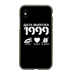 Чехол iPhone XS Max матовый Дата выпуска 1999, цвет: 3D-темно-зеленый