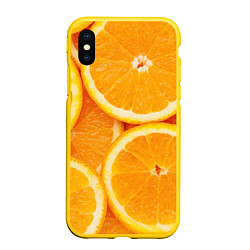 Чехол iPhone XS Max матовый Апельсинка, цвет: 3D-желтый