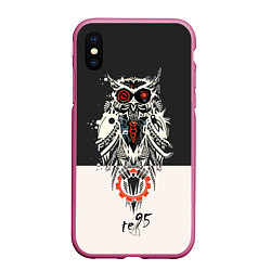 Чехол iPhone XS Max матовый TDD Owl 95, цвет: 3D-малиновый