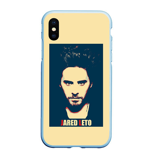 Чехол iPhone XS Max матовый Jared Leto / 3D-Голубой – фото 1