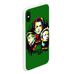 Чехол iPhone XS Max матовый Green Day: Trio, цвет: 3D-белый — фото 2