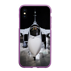 Чехол iPhone XS Max матовый Истребитель, цвет: 3D-фиолетовый