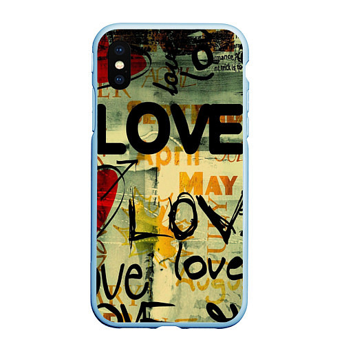 Чехол iPhone XS Max матовый Love letter / 3D-Голубой – фото 1