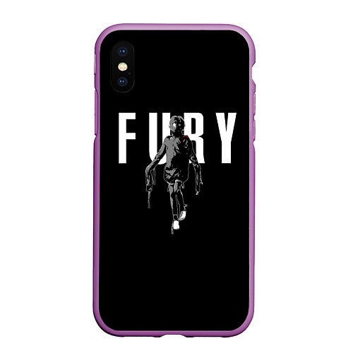 Чехол iPhone XS Max матовый Tretij rebenok Fury / 3D-Фиолетовый – фото 1