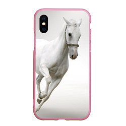 Чехол iPhone XS Max матовый Белый конь
