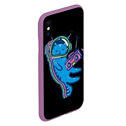 Чехол iPhone XS Max матовый Космокот 1, цвет: 3D-фиолетовый — фото 2