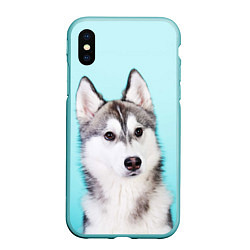 Чехол iPhone XS Max матовый Blue, цвет: 3D-мятный