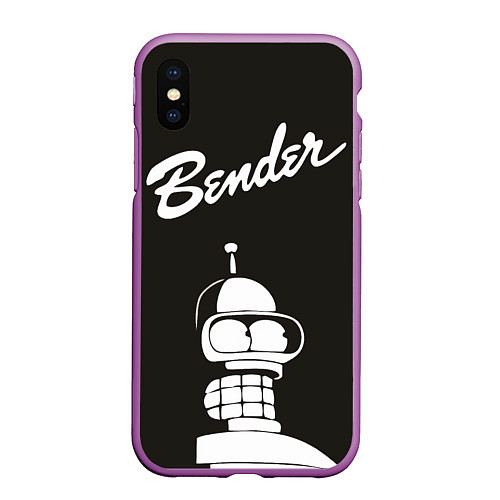 Чехол iPhone XS Max матовый Bender Retro / 3D-Фиолетовый – фото 1