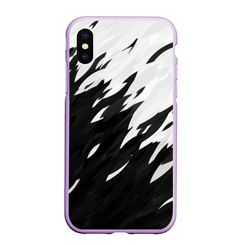 Чехол iPhone XS Max матовый Black & white / 3D-Сиреневый – фото 1