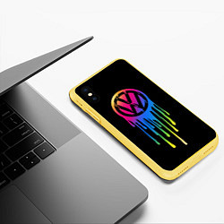 Чехол iPhone XS Max матовый Volkswagen, цвет: 3D-желтый — фото 2