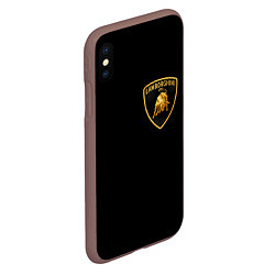 Чехол iPhone XS Max матовый Lamborghini, цвет: 3D-коричневый — фото 2