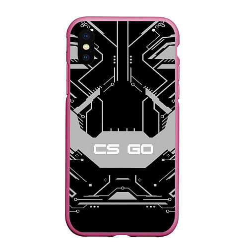 Чехол iPhone XS Max матовый CS:GO Black collection / 3D-Малиновый – фото 1