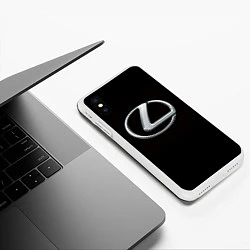 Чехол iPhone XS Max матовый Lexus, цвет: 3D-белый — фото 2