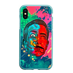 Чехол iPhone XS Max матовый Dali Art, цвет: 3D-мятный