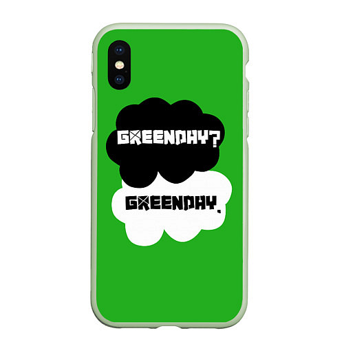 Чехол iPhone XS Max матовый Green Day Clouds / 3D-Салатовый – фото 1