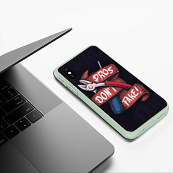 Чехол iPhone XS Max матовый Don`t Fake, цвет: 3D-салатовый — фото 2