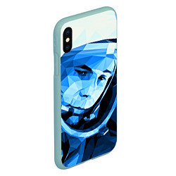 Чехол iPhone XS Max матовый Gagarin Art, цвет: 3D-мятный — фото 2