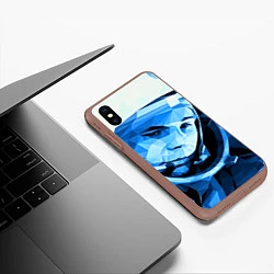 Чехол iPhone XS Max матовый Gagarin Art, цвет: 3D-коричневый — фото 2