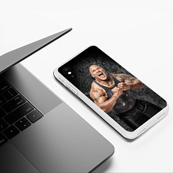 Чехол iPhone XS Max матовый Dwayne Johnson, цвет: 3D-белый — фото 2