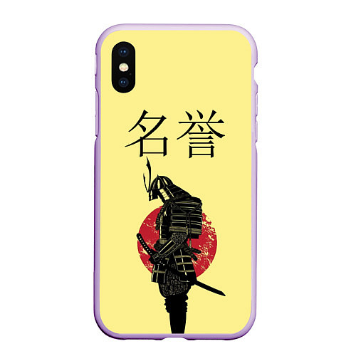 Чехол iPhone XS Max матовый Японский самурай (честь) / 3D-Сиреневый – фото 1