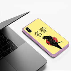 Чехол iPhone XS Max матовый Японский самурай (честь), цвет: 3D-сиреневый — фото 2
