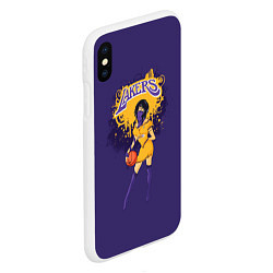 Чехол iPhone XS Max матовый Lakers, цвет: 3D-белый — фото 2