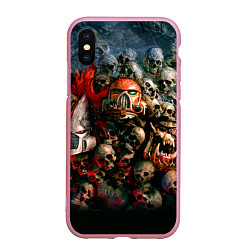 Чехол iPhone XS Max матовый Warhammer 40k: Skulls, цвет: 3D-розовый