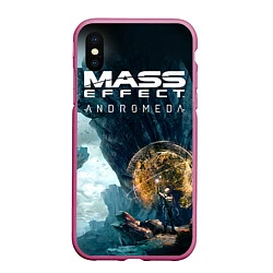 Чехол iPhone XS Max матовый Mass Effect: Andromeda, цвет: 3D-малиновый