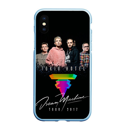 Чехол iPhone XS Max матовый Tokio Hotel: Dream Band / 3D-Голубой – фото 1