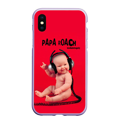 Чехол iPhone XS Max матовый Paparoach: Music Kid / 3D-Светло-сиреневый – фото 1