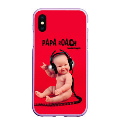 Чехол iPhone XS Max матовый Paparoach: Music Kid, цвет: 3D-сиреневый