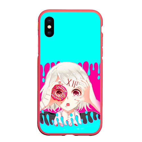 Чехол iPhone XS Max матовый Tokyo Ghoul / 3D-Красный – фото 1