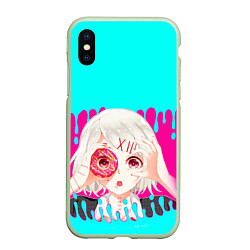Чехол iPhone XS Max матовый Tokyo Ghoul, цвет: 3D-салатовый
