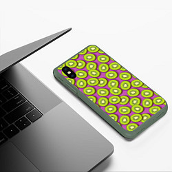 Чехол iPhone XS Max матовый Киви, цвет: 3D-темно-зеленый — фото 2