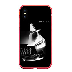 Чехол iPhone XS Max матовый Infiniti Sport, цвет: 3D-красный