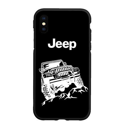 Чехол iPhone XS Max матовый Jeep / 3D-Черный – фото 1